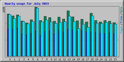 Hourly usage for July 2023