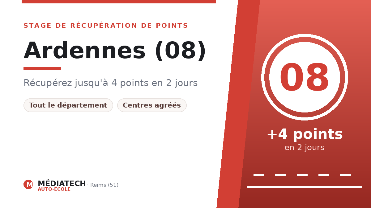Stage de récupération de points de permis dans les Ardennes (08)